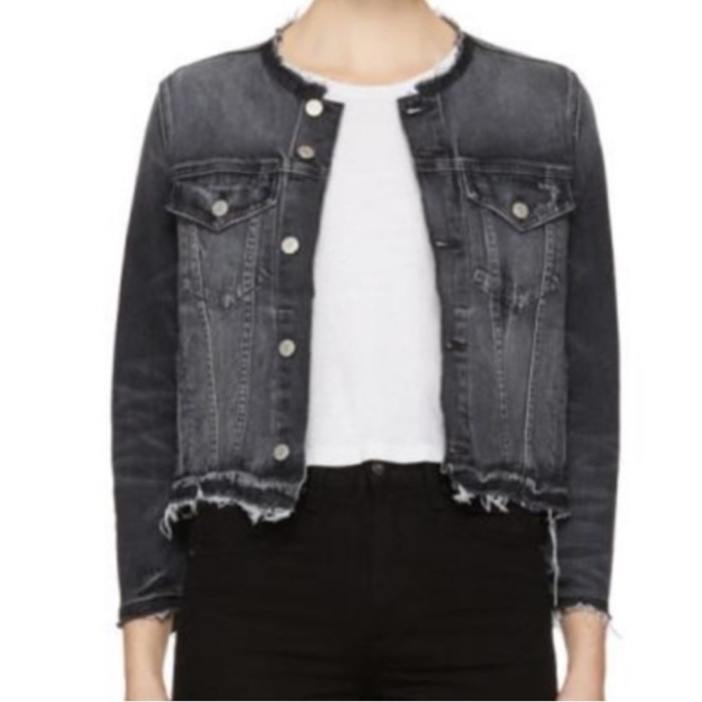 AMO BLACK DENIM LOLA SMOKE JACKET XS NEW